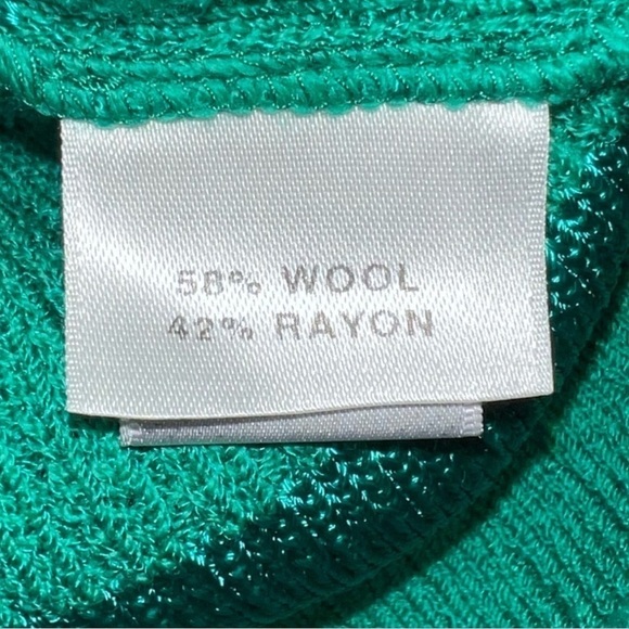 St John Cardigan Sweater Size S Button Front Wool Blend Green Striped Vtg Y2K - Picture 7 of 9